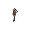 Bodystocking résille guêpière grande taille réversible avec tour de cou 